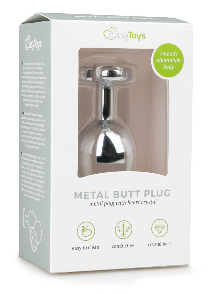 Plug bijou Argent en coeur - Medium 7.1 x 3.2cm