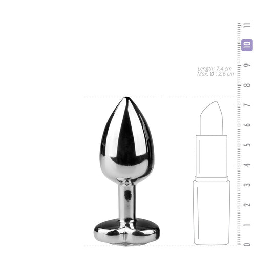 Plug bijou Argent en coeur - SMALL 6.3 x 2.6 cm