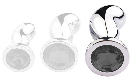 Plug Bijou Bean Silver L 9 x 3.5cm Noir