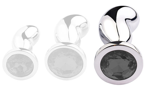 Plug Bijou Bean Silver L 9 x 3.5cm Noir