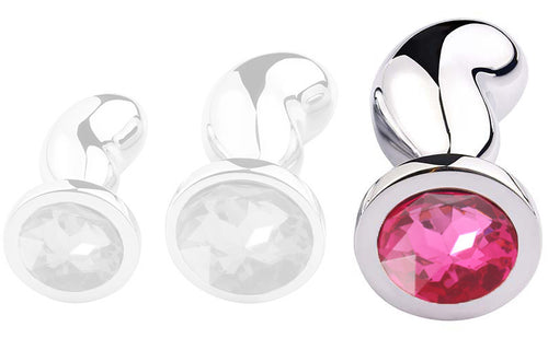 Plug bijou Bean Silver L 9 x 3.5cm Rose