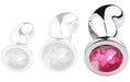 Plug bijou Bean Silver L 9 x 3.5cm Rose