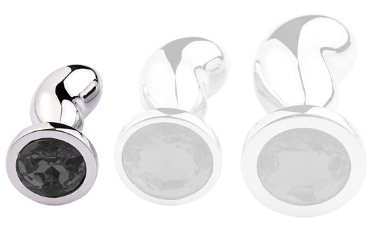 Plug Bijou Bean Silver S 6 x 2.3cm Noir