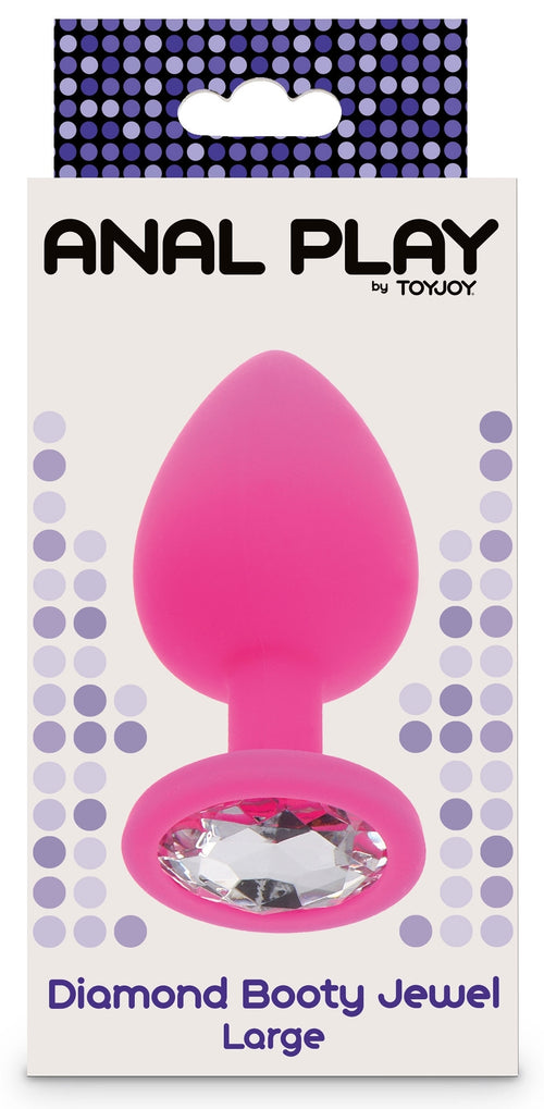 Plug Bijou Diamond Booty L 9 x 4cm Rose
