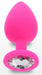 Plug Bijou Diamond Booty L 9 x 4cm Rose