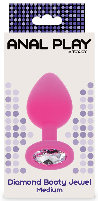 Plug Bijou Diamond Booty M 7 x 3.5cm Rose