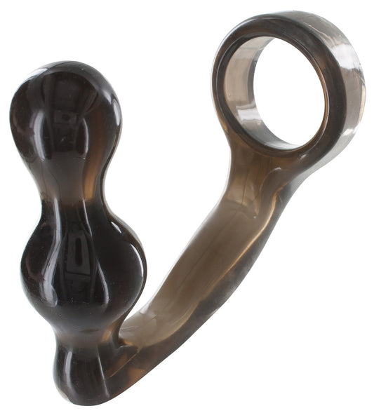 Plug Cockring Power Duo 9 x 4 cm - Anneau 40mm Gris