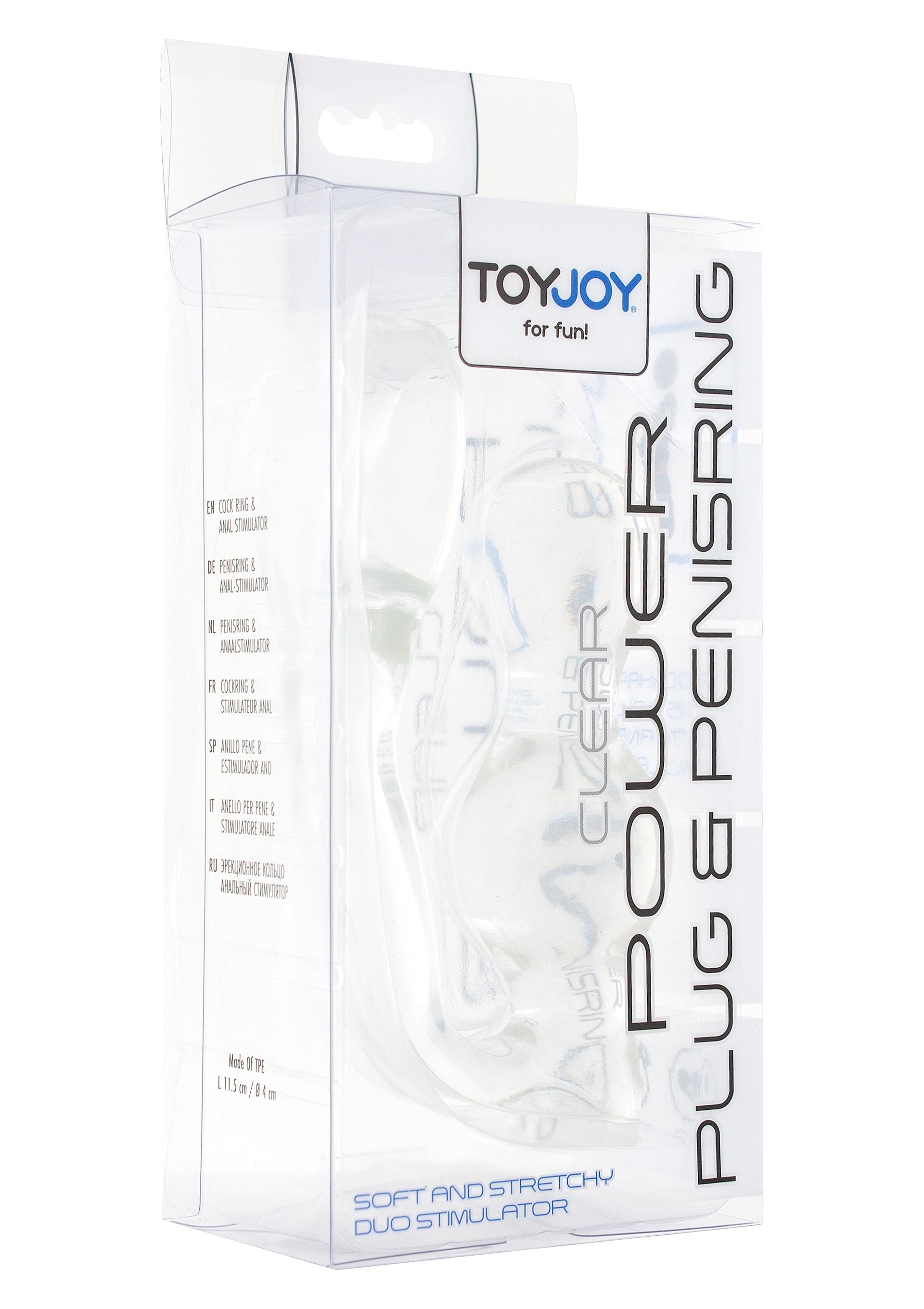 Plug Cockring Power Duo 9 x 4cm - Anneau 40mm Transparent