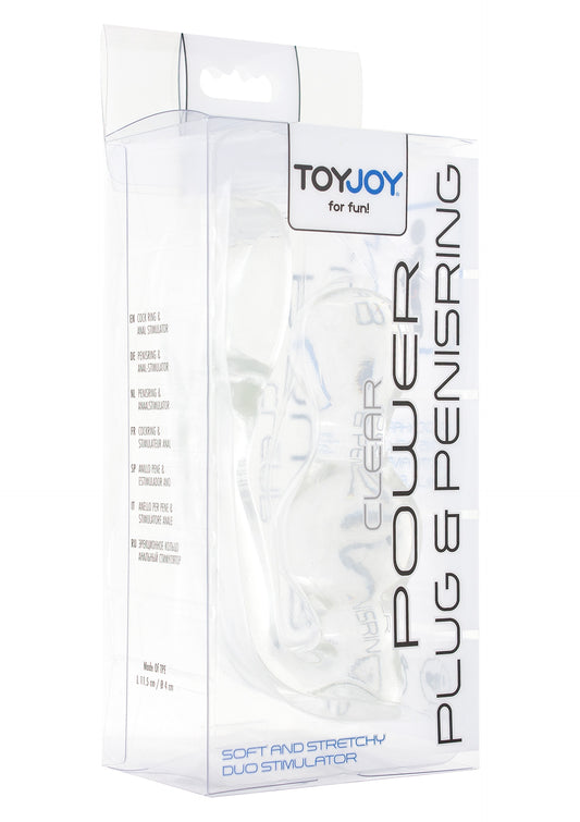 Plug Cockring Power Duo 9 x 4cm - Anneau 40mm Transparent