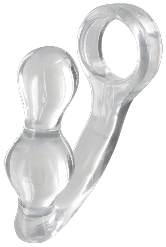 Plug Cockring Power Duo 9 x 4cm - Anneau 40mm Transparent