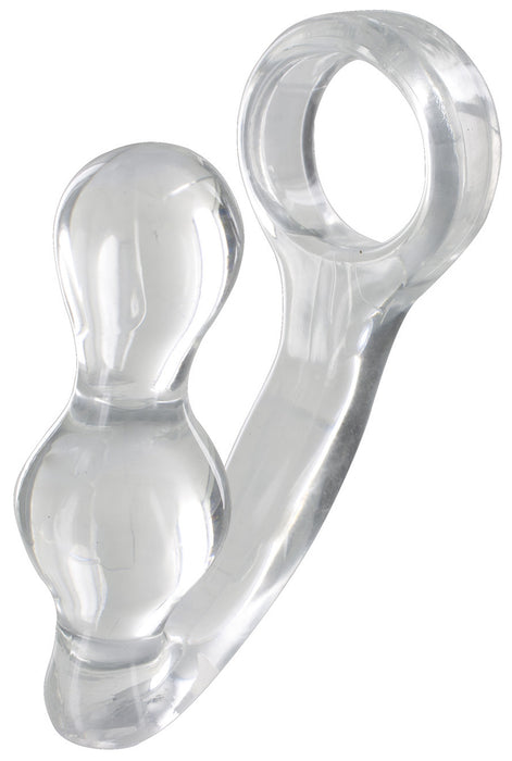 Plug Cockring Power Duo 9 x 4cm - Anneau 40mm Transparent