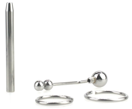 Plug d'urètre percé Longy 8cm - Diamètre 5.5 à 8mm