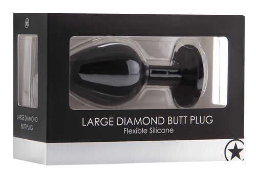 Plug diamond Large – 7 x 3.5 cm Noir