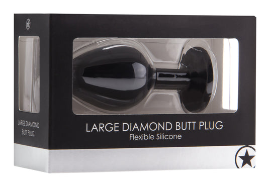 Plug diamond Large – 7 x 3.5 cm Noir