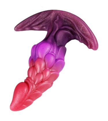 Plug dragon queue de renard Drakonyx 13 x 4.6cm queue 40 cm rose-violet
