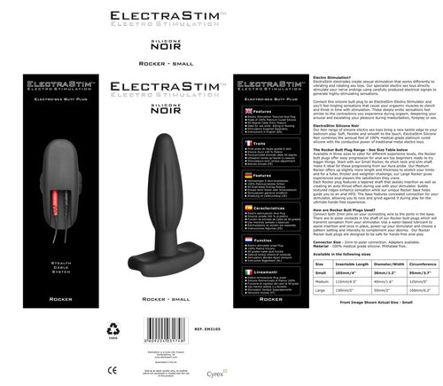 Plug Électro en silicone Rocker ElectraStim 10 x 2.5cm