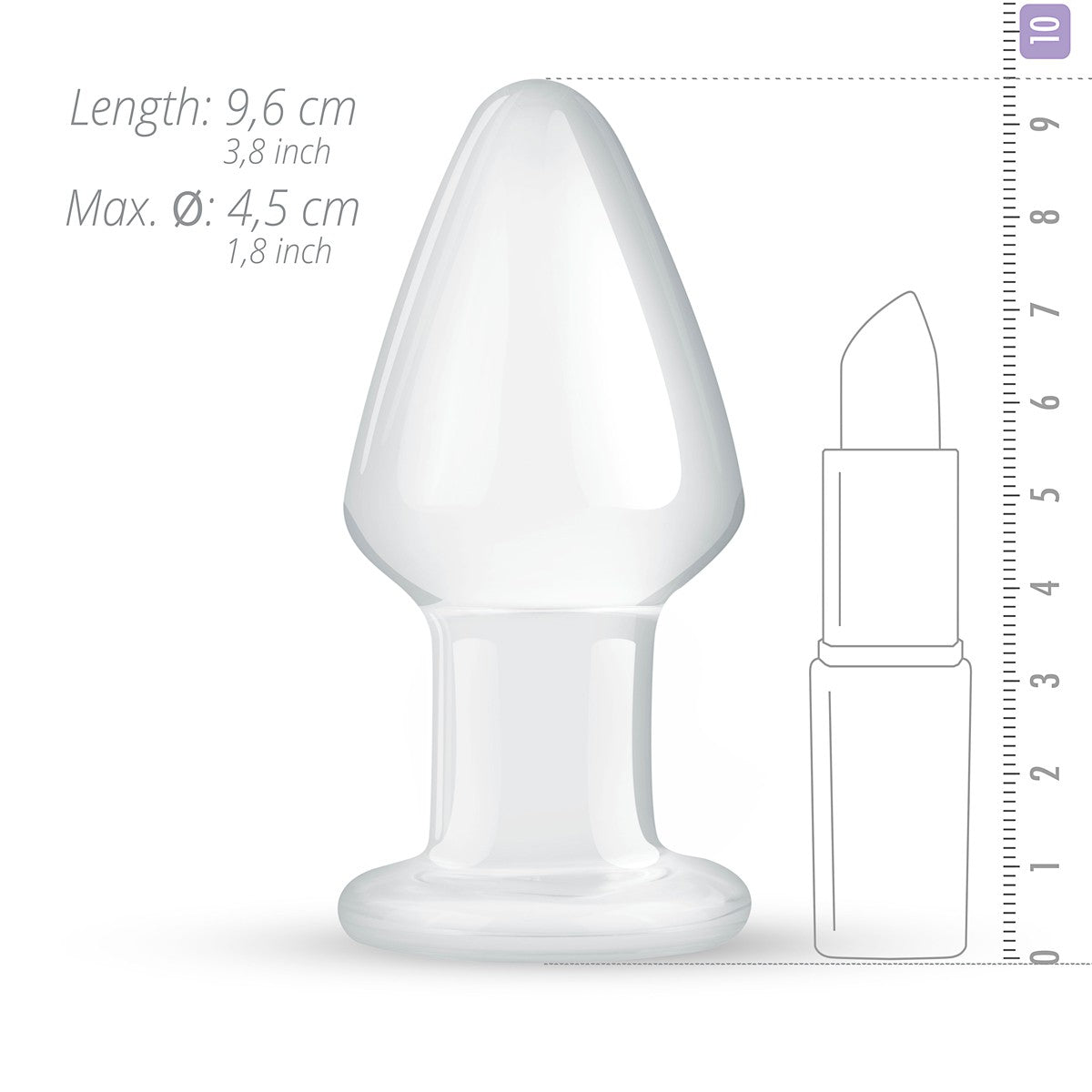 Plug en Verre n 25 - 9.5 x 4.4 cm