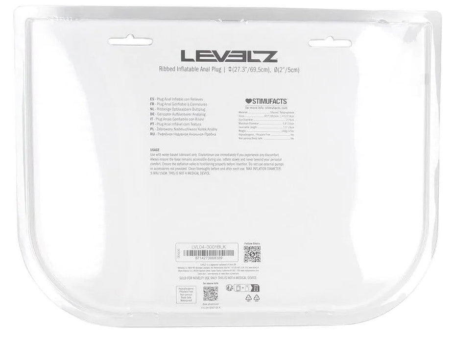 Plug gonflable Ribbed Levelz 9 x 4cm