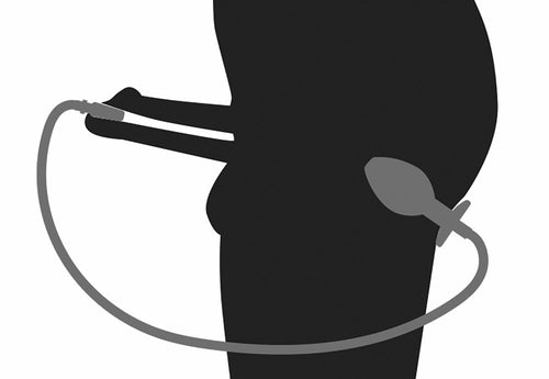 Plug Penis avec plug anal pour jeu Uro
