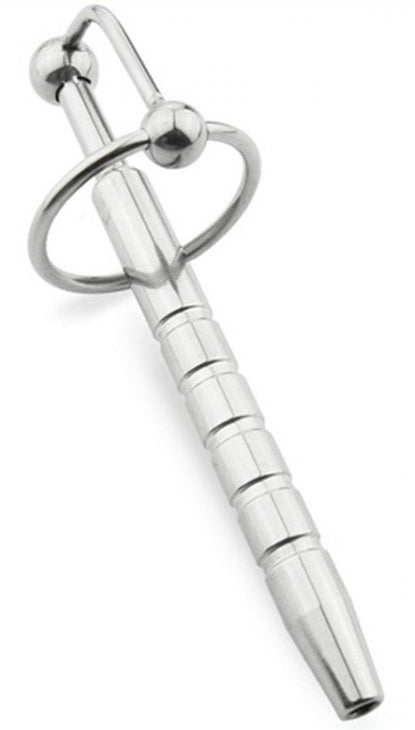 Plug Penis percé Pen Strie 12cm - Diamètre 10mm