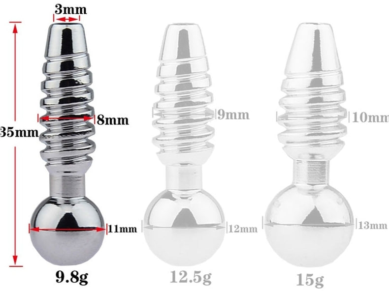 Plug pénis percé Screw 2.5cm - Diamètre 8mm