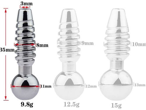 Plug pénis percé Screw 2.5cm - Diamètre 8mm
