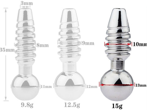 Plug pénis percé Screw L 2.5cm - Diamètre 10mm