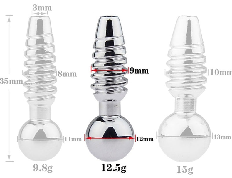 Plug pénis percé Screw M 2.5cm - Diamètre 9mm