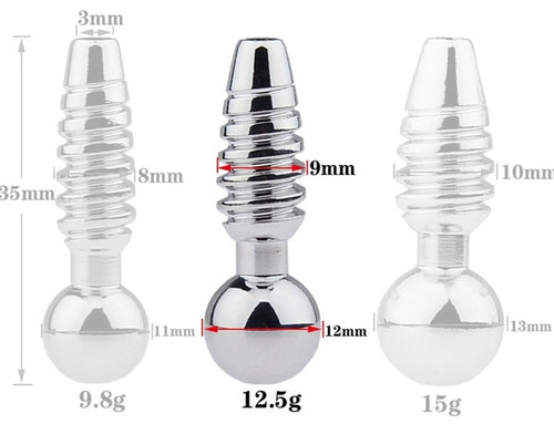 Plug pénis percé Screw M 2.5cm - Diamètre 9mm