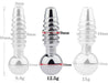 Plug pénis percé Screw M 2.5cm - Diamètre 9mm