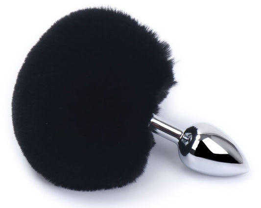 Plug Queue de lapin Bunny Tail 6 x 2.7cm Noir