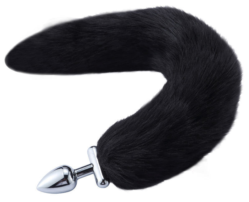Plug queue de renard convertible bijou Foxy roxy 5.5 x 2.7cm queue 39cm noir