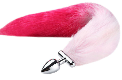 Plug queue de renard convertible bijou Foxy roxy 5.5 x 2.7cm queue 39cm roses