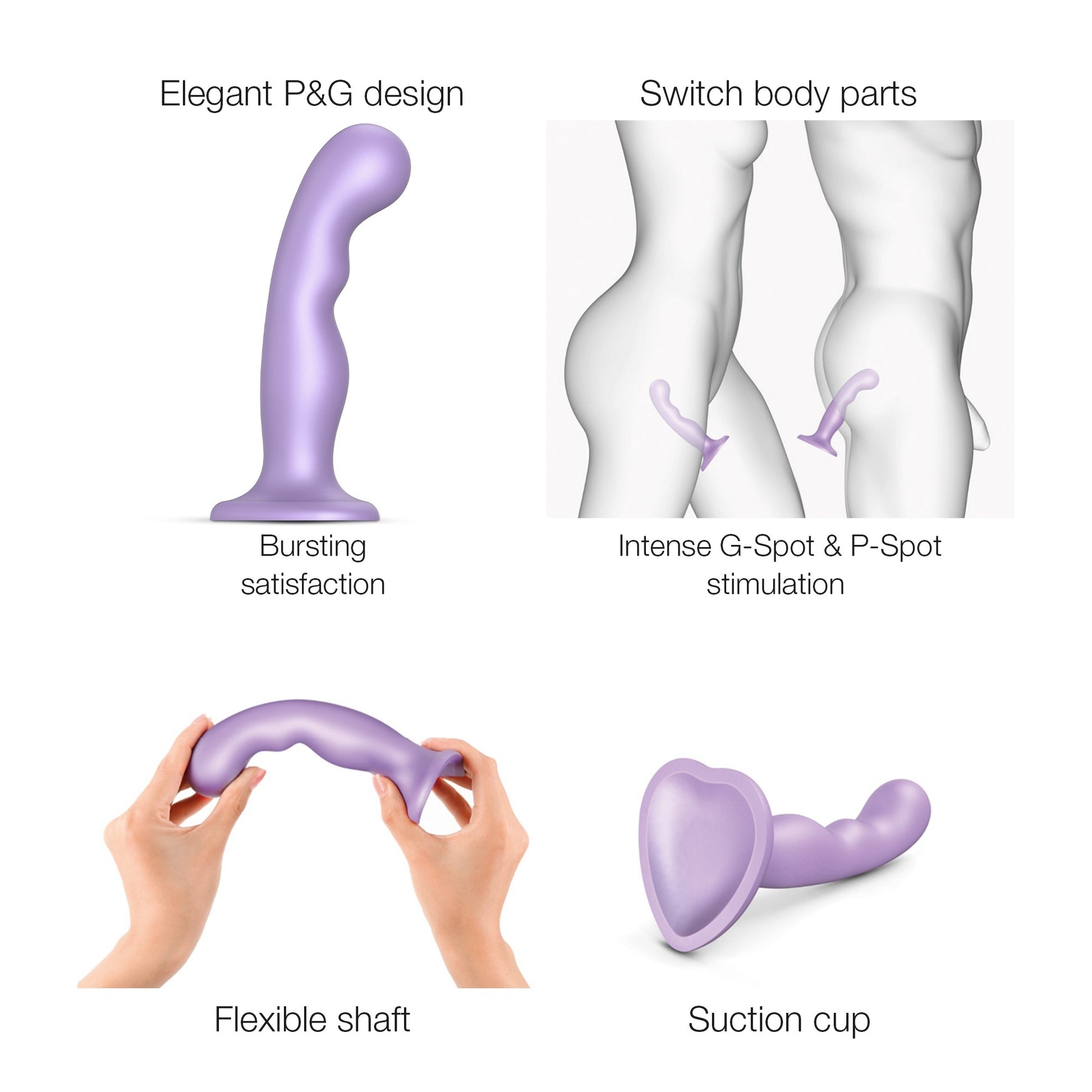 Plug Silicone P&G Strap-On-Me M 15 x 3.6cm Violet