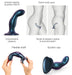 Plug Silicone Snaky Strap-On-Me M 14 x 3.8cm Bleu