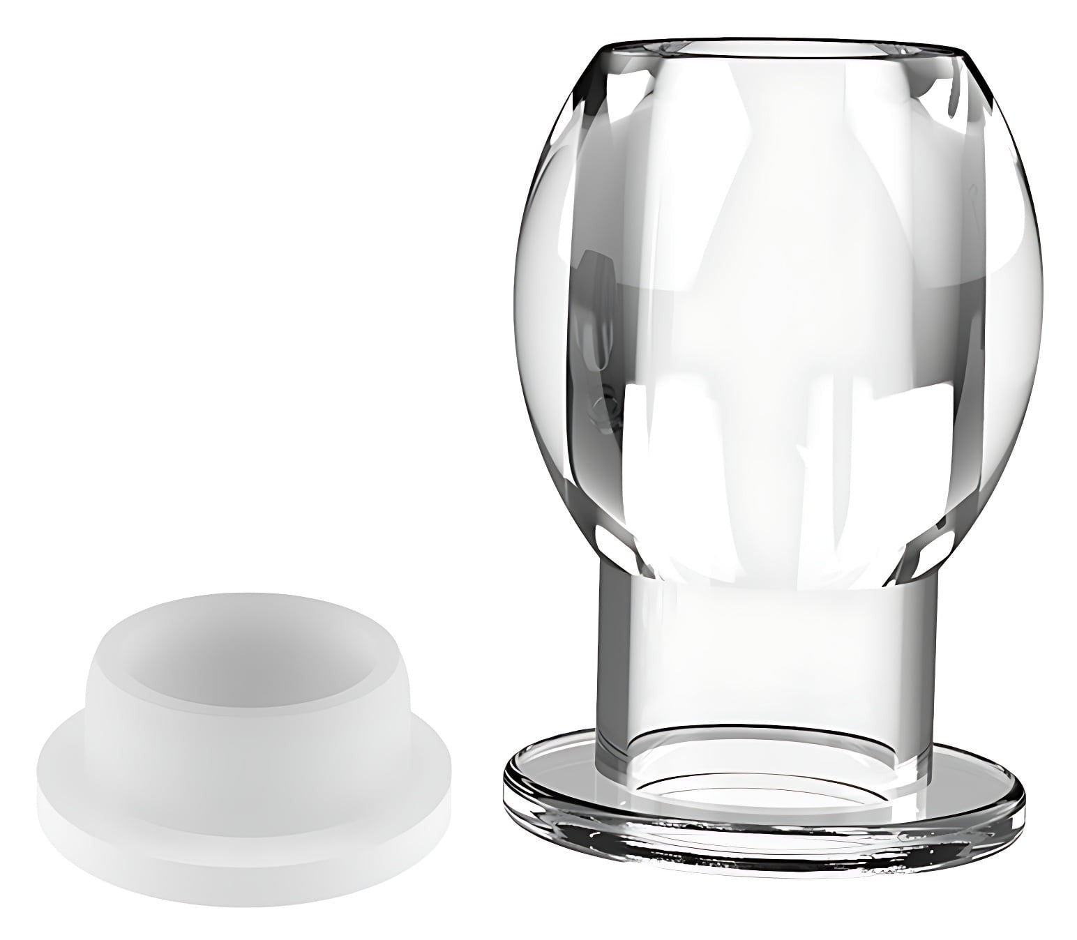 Plug tunnel avec bouchon Hollow Stop Transparent