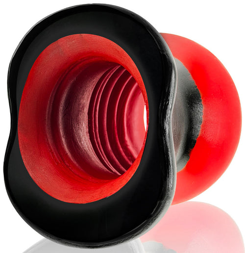 Plug Tunnel Super Max Pighole XXXL Noir-Rouge 15 x 11.5cm