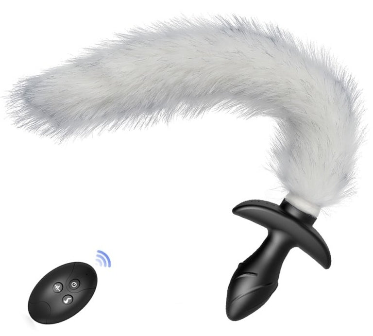 Plug vibrant avec Queue blanche Tail Curve 9 x 3.7cm Queue 30cm