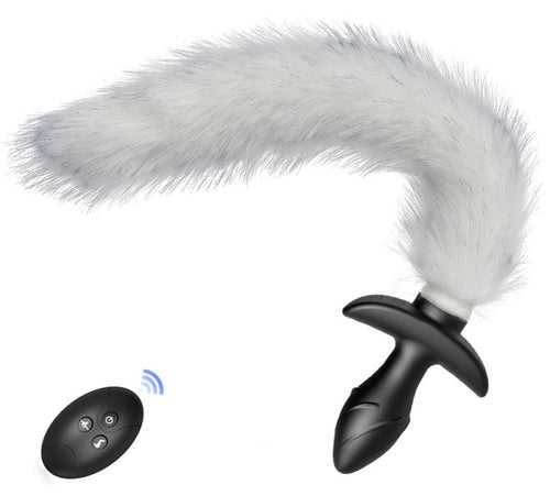 Plug vibrant avec Queue blanche Tail Curve 9 x 3.7cm Queue 30cm