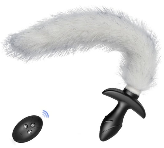 Plug vibrant avec Queue blanche Tail Curve 9 x 3.7cm Queue 30cm