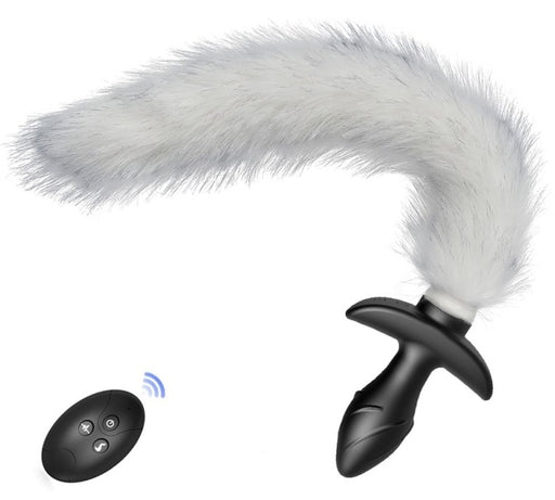 Plug vibrant avec Queue blanche Tail Curve 9 x 3.7cm Queue 30cm