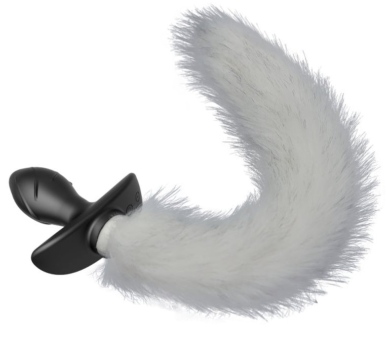 Plug vibrant avec Queue blanche Tail Curve 9 x 3.7cm Queue 30cm