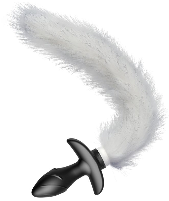 Plug vibrant avec Queue blanche Tail Curve 9 x 3.7cm Queue 30cm