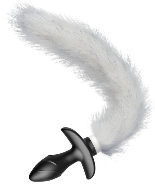 Plug vibrant avec Queue blanche Tail Curve 9 x 3.7cm Queue 30cm