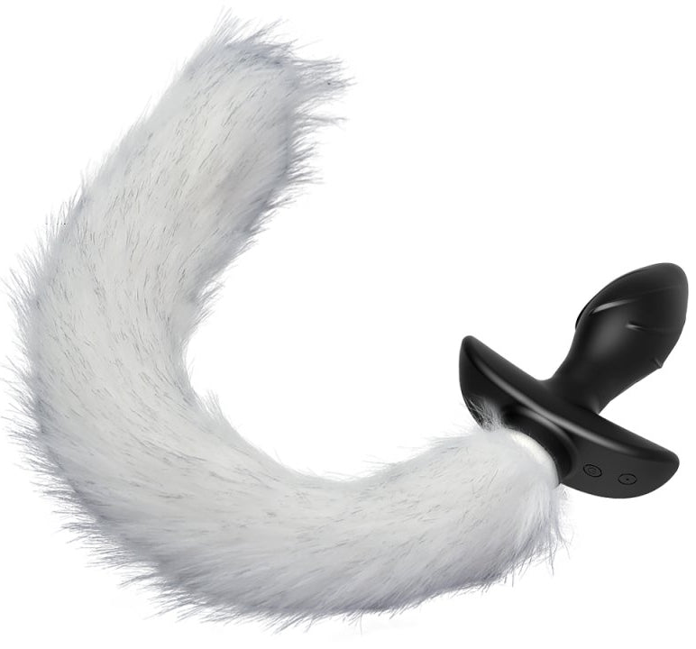 Plug vibrant avec Queue blanche Tail Curve 9 x 3.7cm Queue 30cm