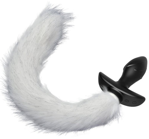 Plug vibrant avec Queue blanche Tail Curve 9 x 3.7cm Queue 30cm