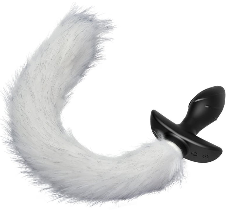 Plug vibrant avec Queue blanche Tail Curve 9 x 3.7cm Queue 30cm