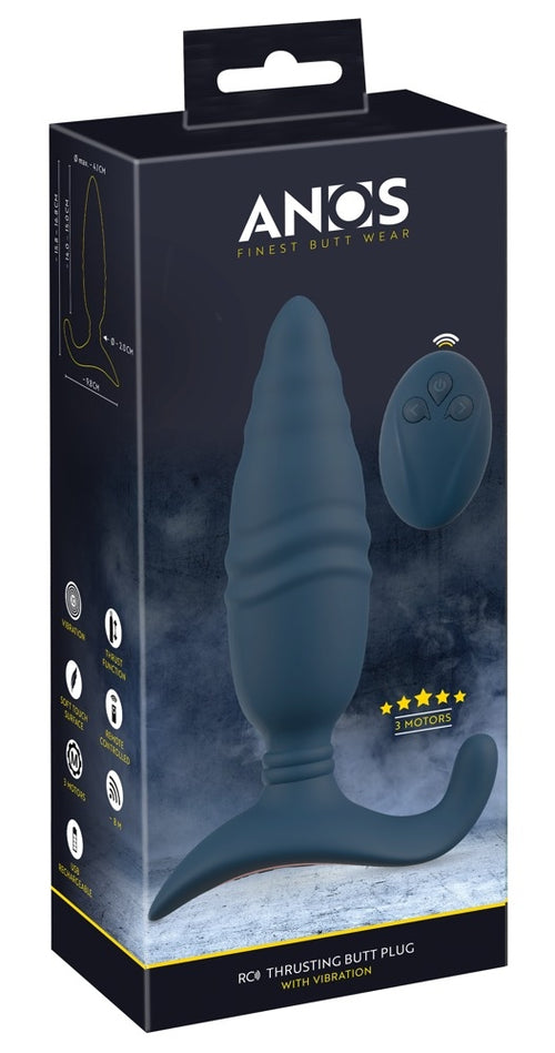 Plug vibrant Butt Thrust 14.5 x 4cm Bleu