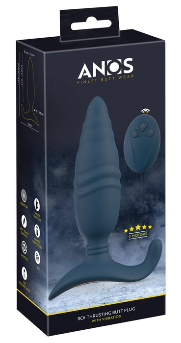 Plug vibrant Butt Thrust 14.5 x 4cm Bleu