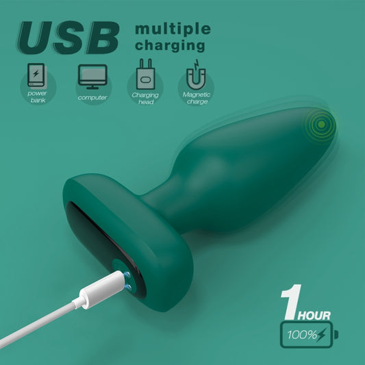 Plug vibrant Silicone Visual 10 x 4.2cm Vert